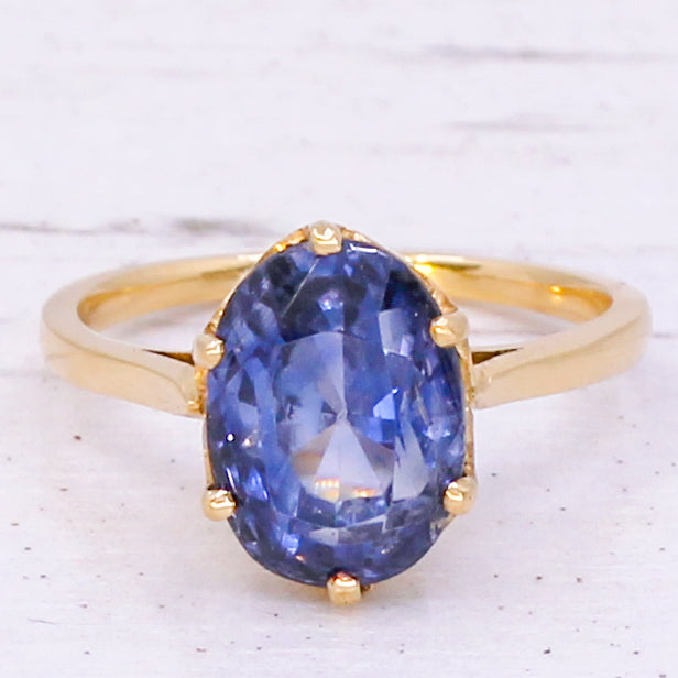 unheated ceylon sapphire solitaire