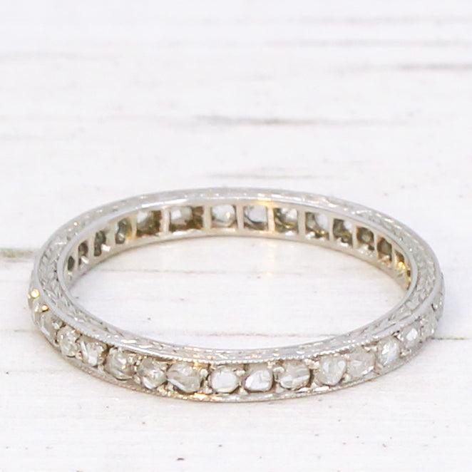 vintage rose cut diamond eternity ring