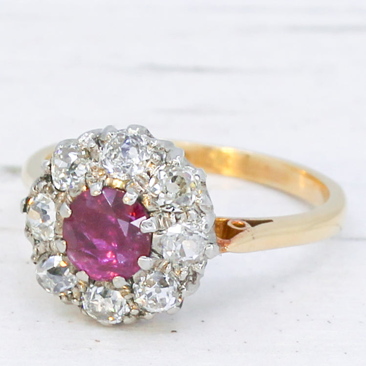 antique ruby cluster ring