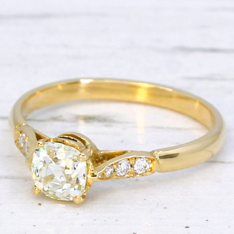 old mine cut diamond engagement ring