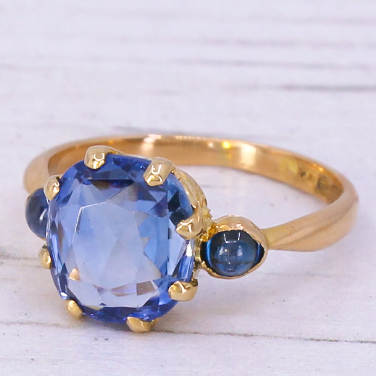 Edwardian 3.52 Carat Ceylon Sapphire Ring, dated 1912