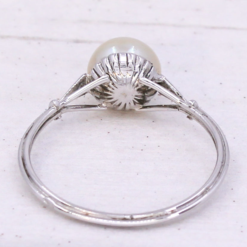 natural pearl solitaire ring