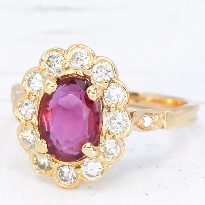 vintage unheated ruby ring