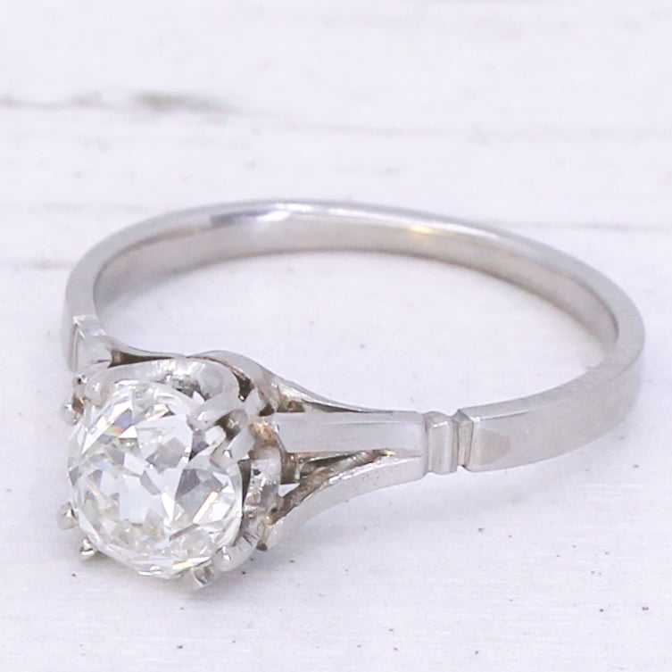 old European cut diamond engagement ring