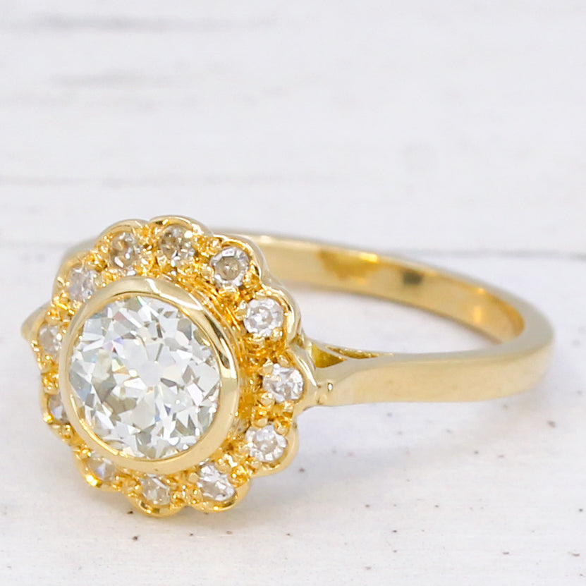 vintage diamond cluster ring