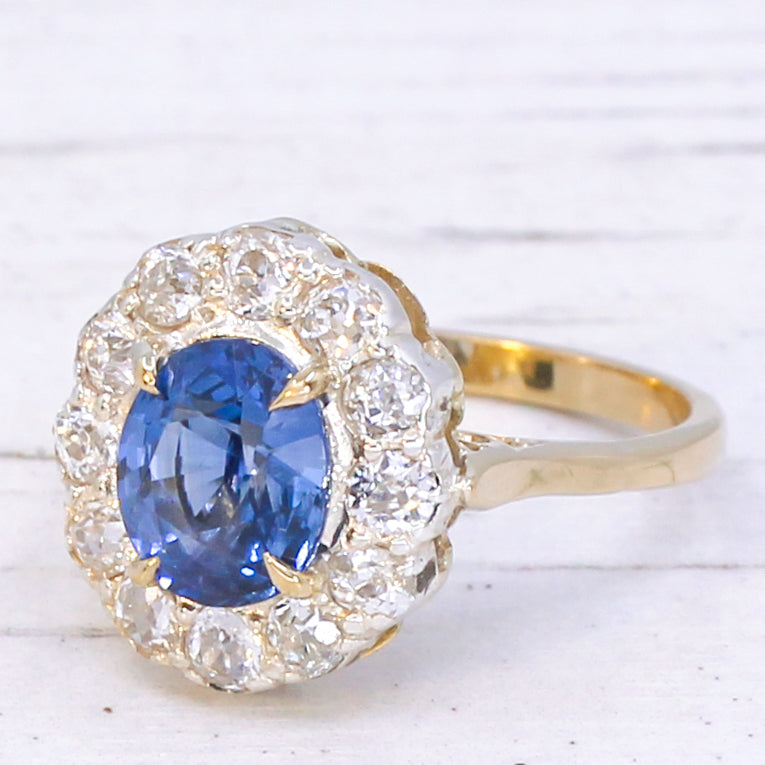 Antique unheated sapphire ring