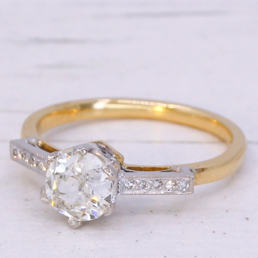 Art Deco 0.79 Carat Old Cut Diamond Engagement Ring, circa 1925