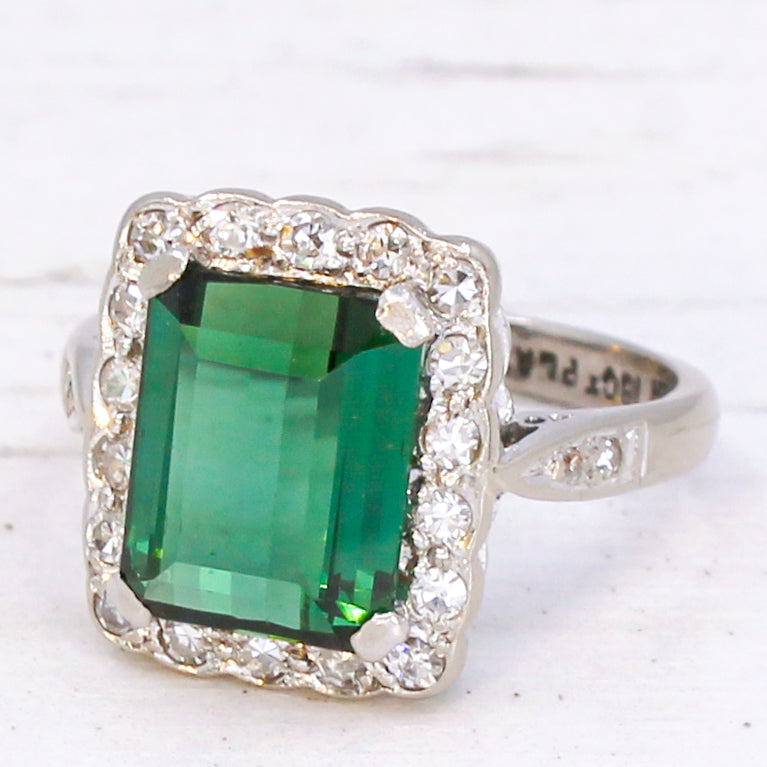 Green tourmaline ring