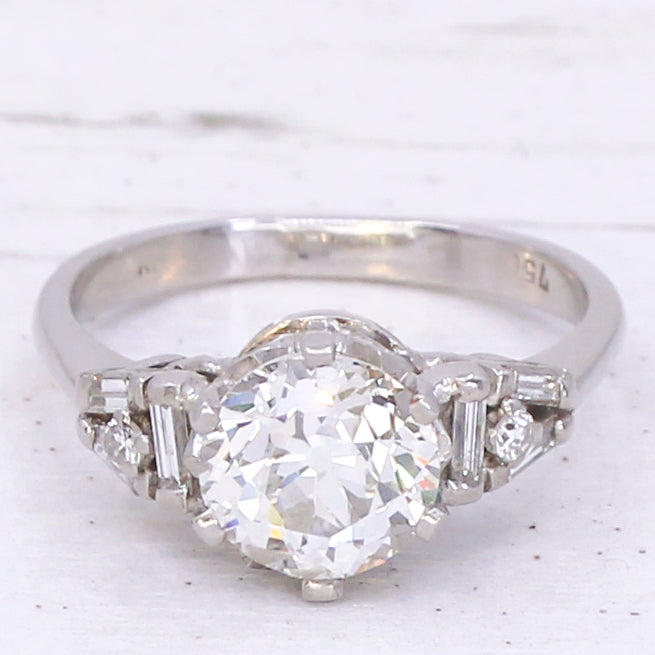 old European cut diamond ring