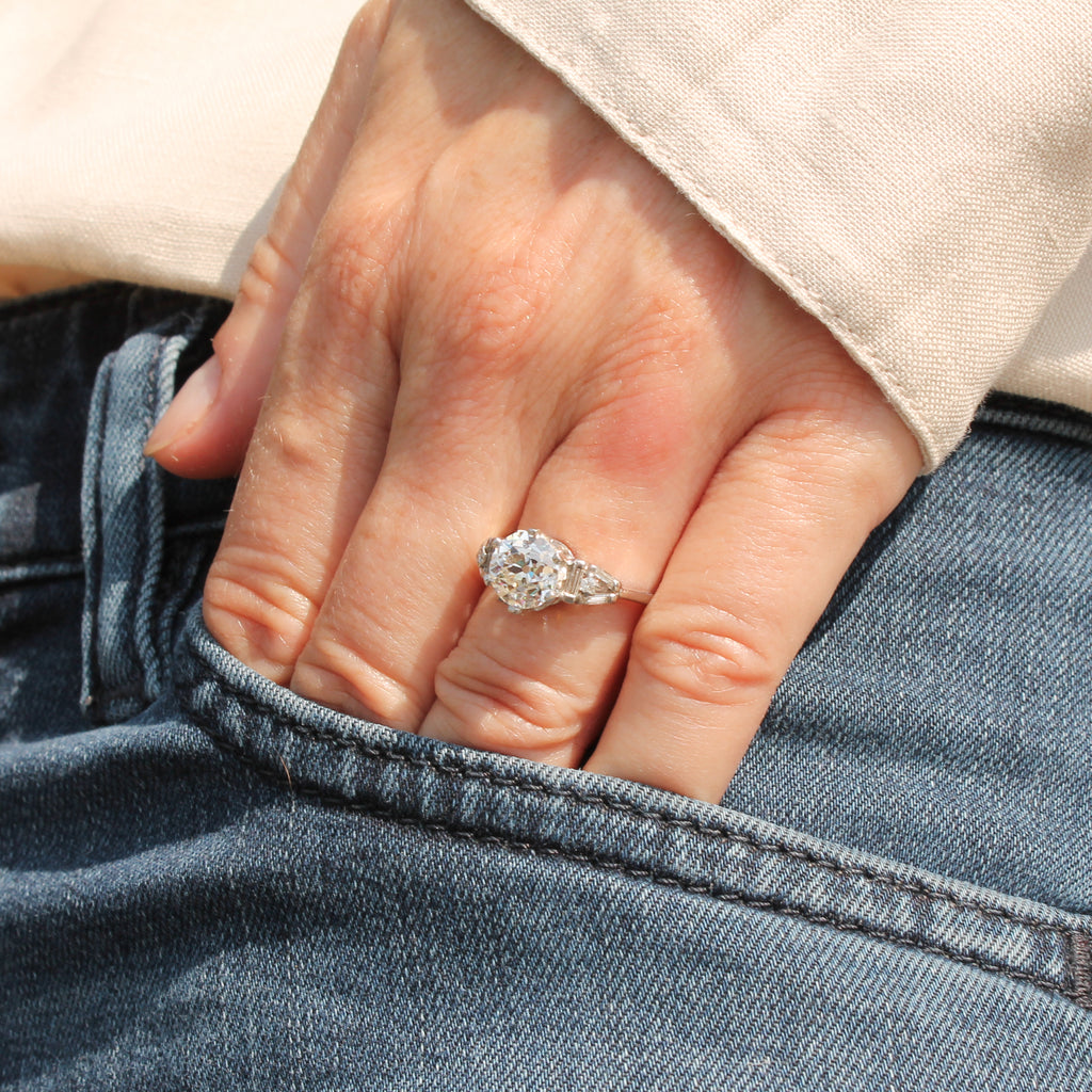 old European cut diamond ring