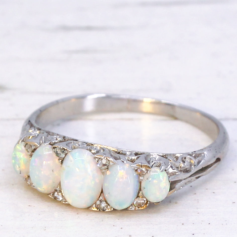 opal five stone ring