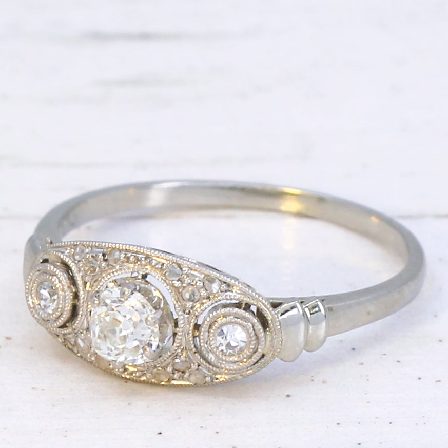 Art Deco three stone ring