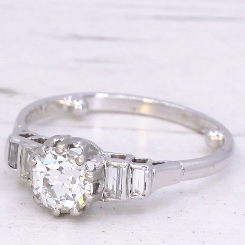 Art Deco 1.19 Carat Old Cut Diamond Engagement Ring, circa 1920