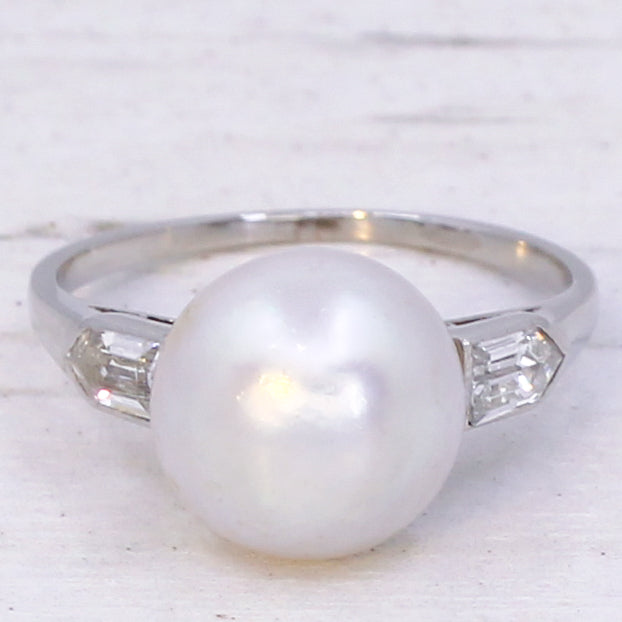 natural pearl solitaire ring