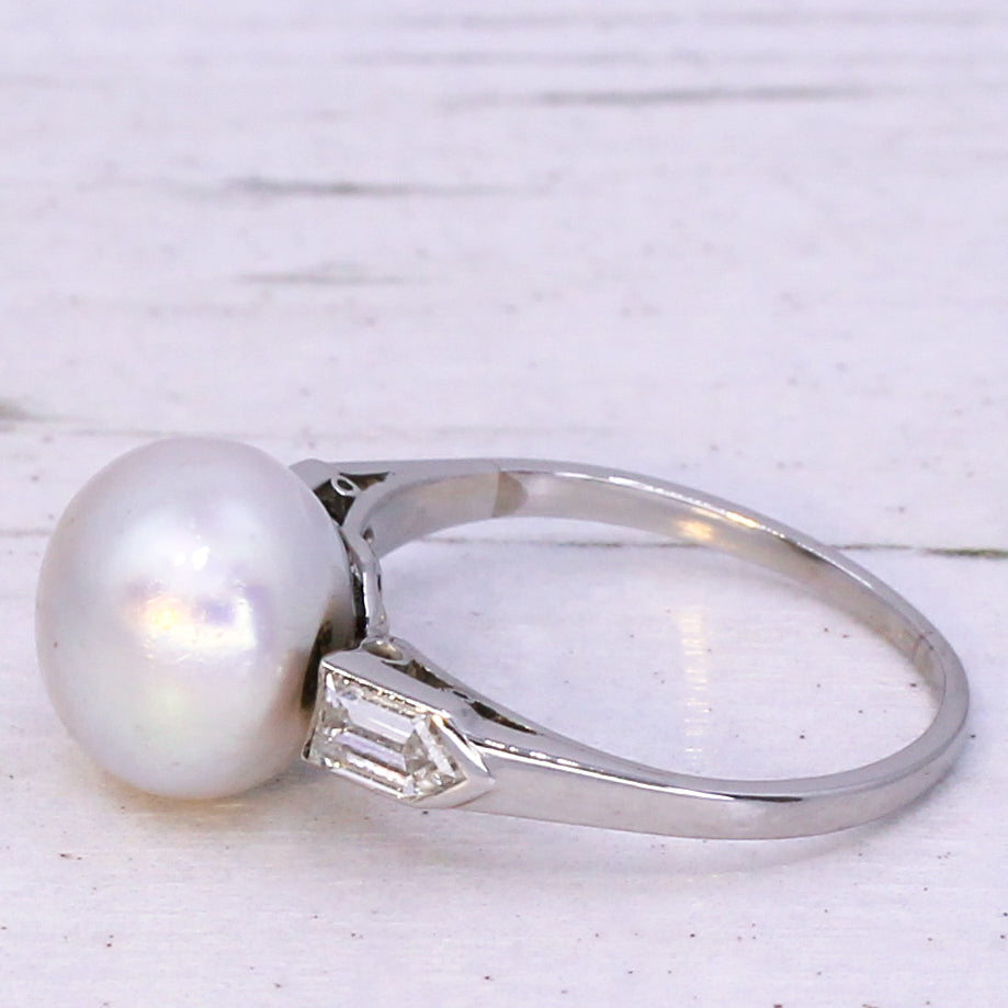 natural pearl solitaire ring