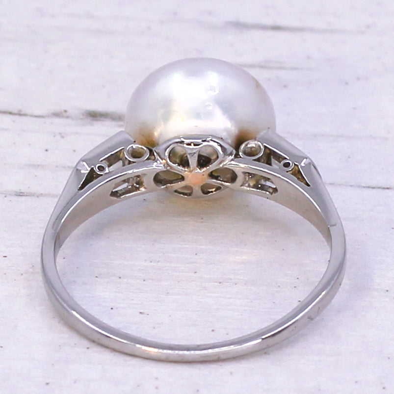 natural pearl solitaire ring