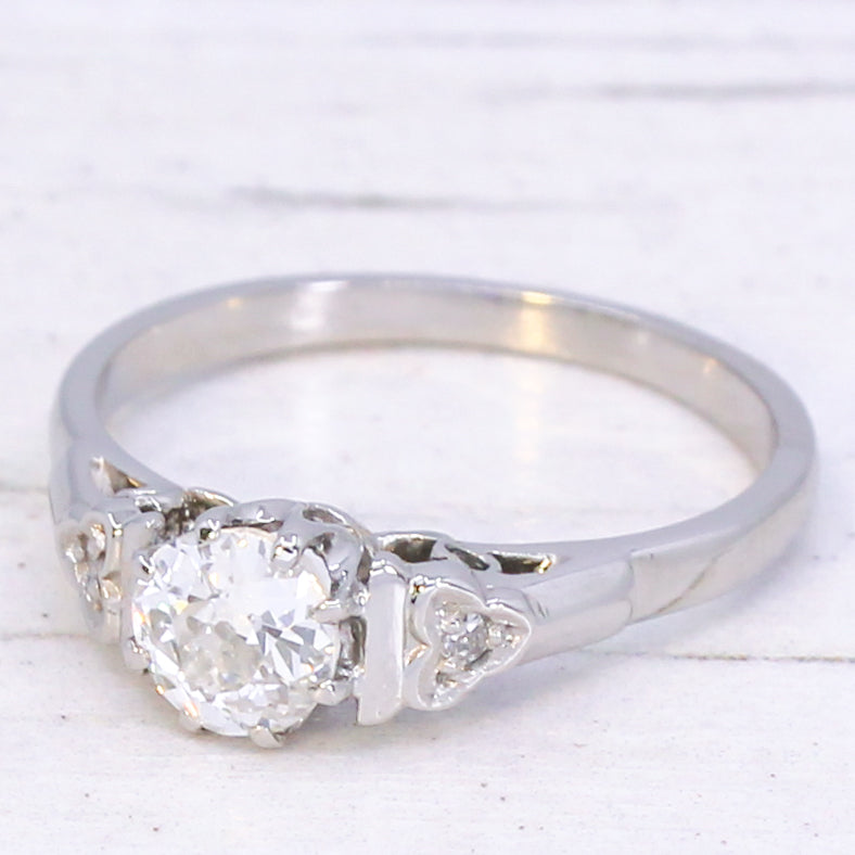 Antique 0.55 Carat Old Cut Diamond Engagement Ring, circa 1925