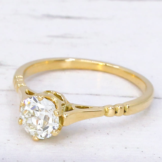 Antique 0.75 Carat Old Cut Diamond Engagement Ring, circa 1915