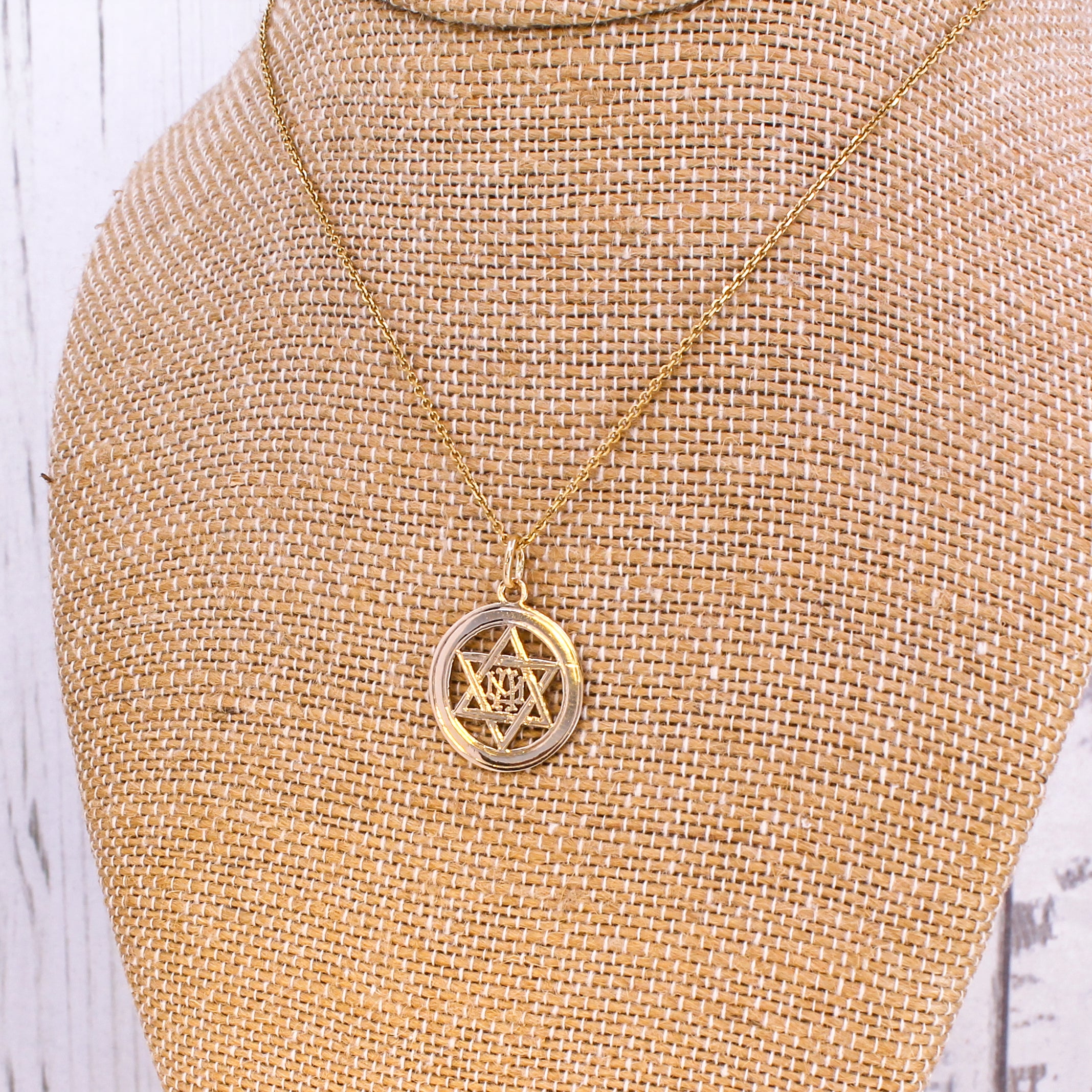Late Victorian 18ct Gold Hexagram Monogram Pendant, circa 1900