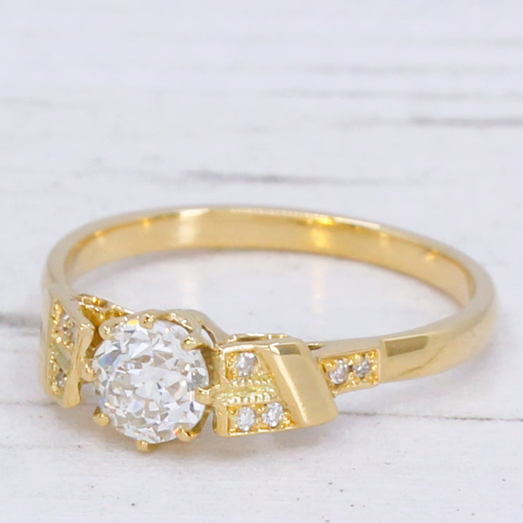 gold art deco diamond ring