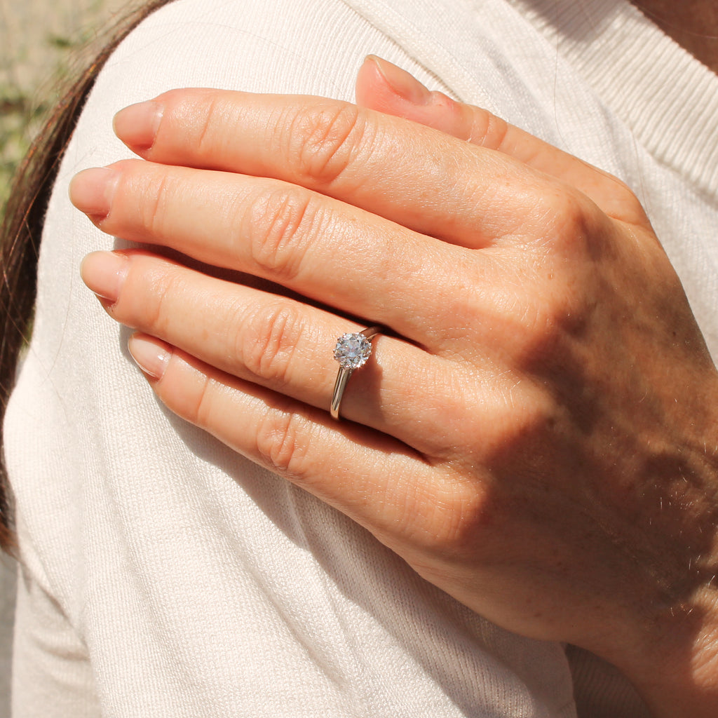 Old European cut diamond engagement ring