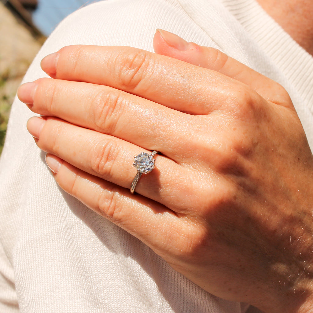 Old European cut diamond engagement ring