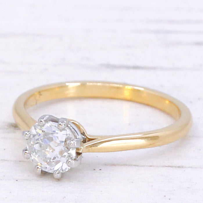 old mine cut diamond engagement ring