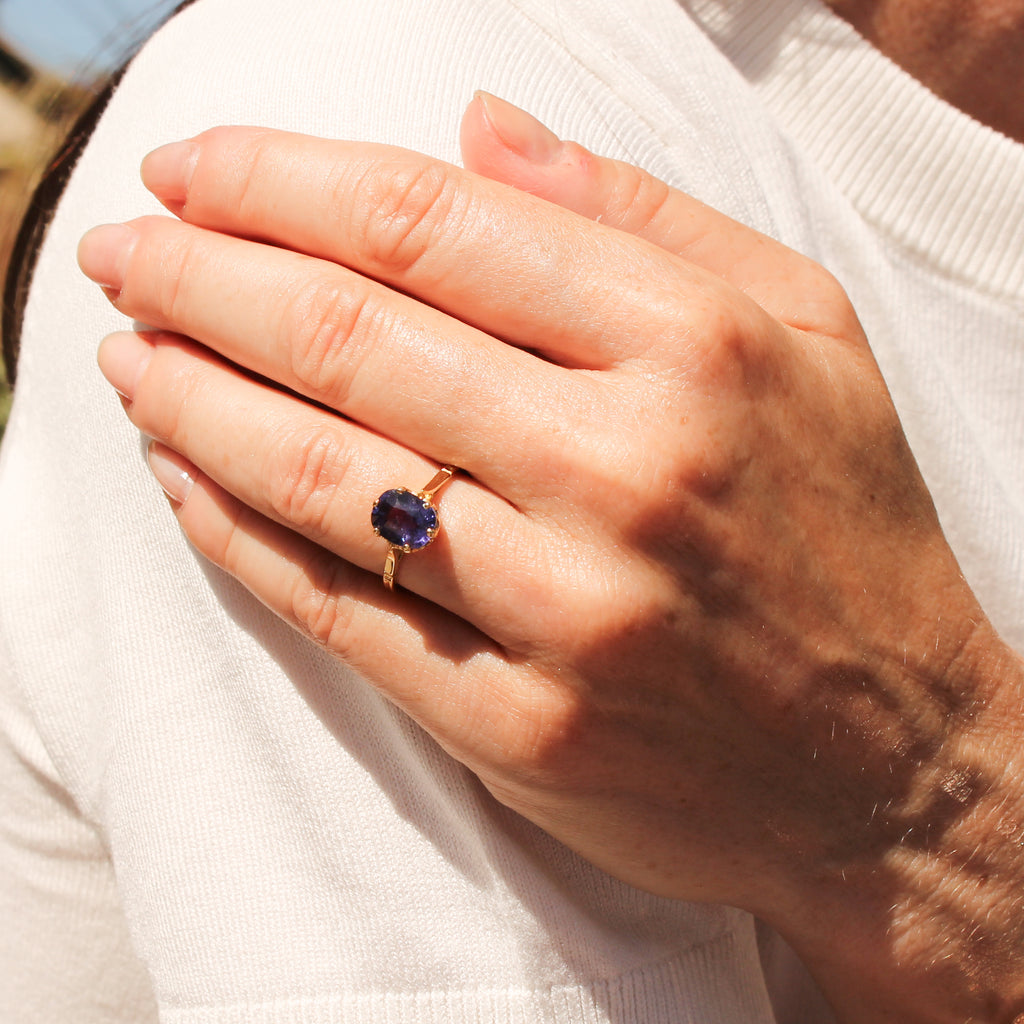 unheated Ceylon sapphire ring