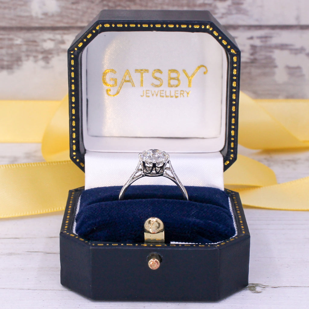 Old European cut diamond engagement ring