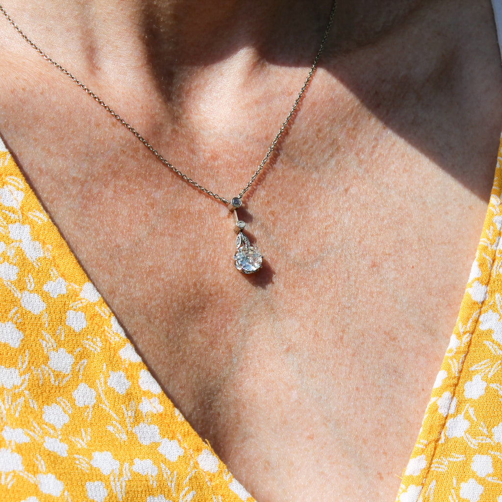 vintage diamond pendant 