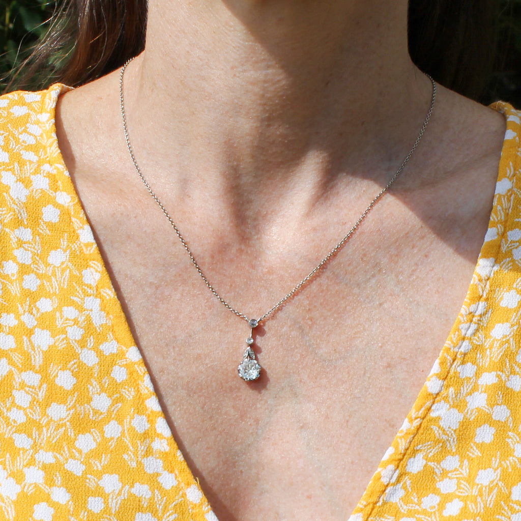 vintage diamond pendant 