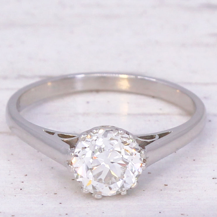 Old European cut diamond engagement ring