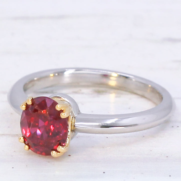 Vintage 1.03 Carat Ruby Solitaire Ring, circa 1980