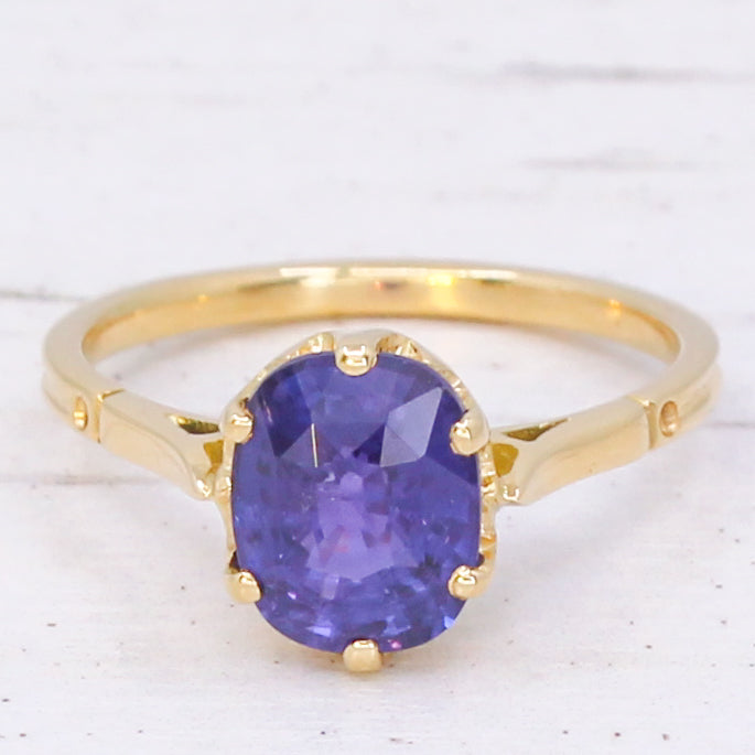 unheated Ceylon sapphire ring