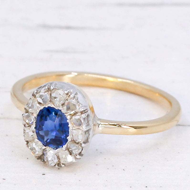 Victorian sapphire cluster ring