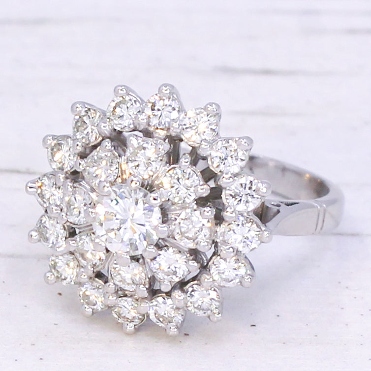 vintage diamond cluster ring