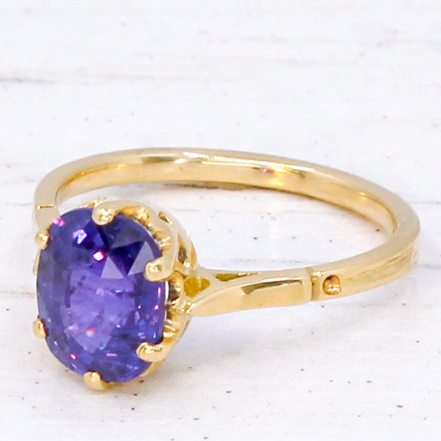 unheated Ceylon sapphire ring