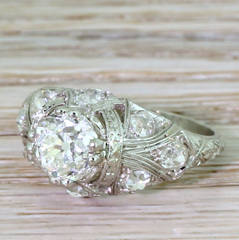 Edwardian 2.51 Carat Old Cut Diamond Engagement Ring, circa 1910