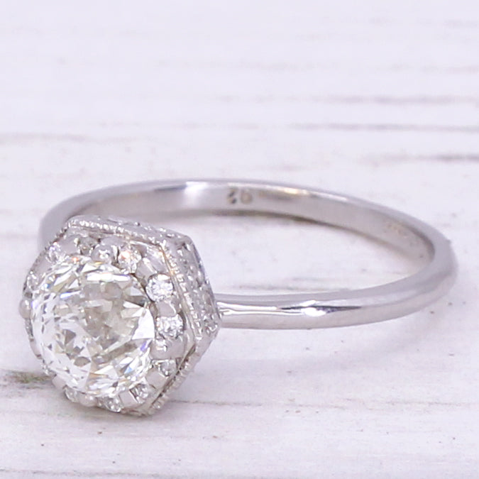 Late 20th Century 1.00 Carat Rose Cut Diamond Solitaire Ring, circa 1980