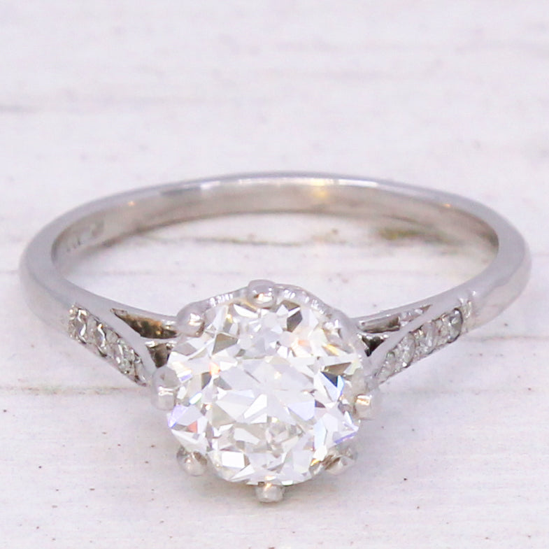 Old European cut diamond engagement ring