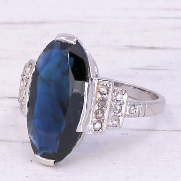 Art Deco 3.61 Carat Natural Sapphire Ring, circa 1930