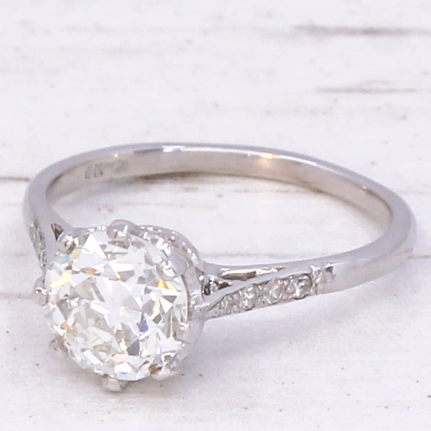 Old European cut diamond engagement ring