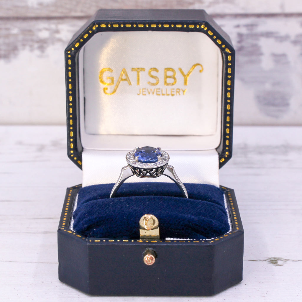 Unheated Ceylon sapphire ring