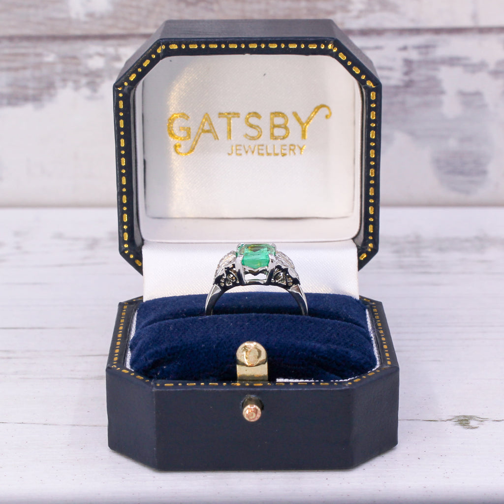 Art Deco Colombian emerald