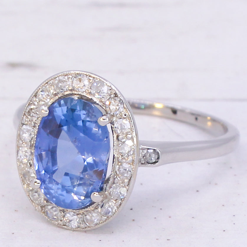 Unheated Ceylon sapphire ring