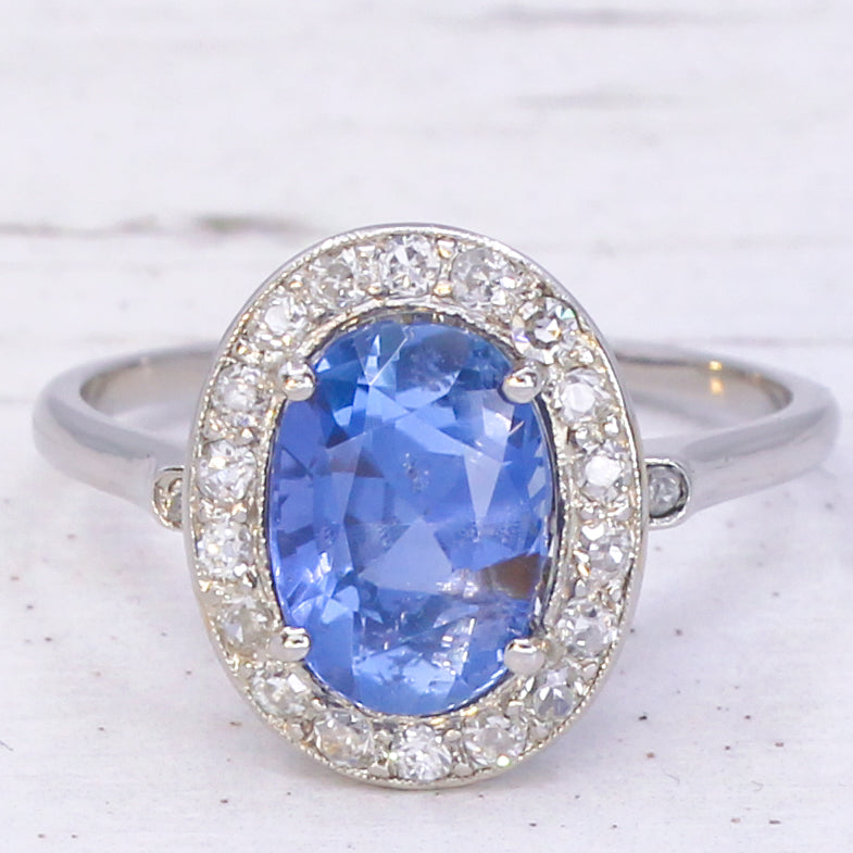 Unheated Ceylon sapphire ring