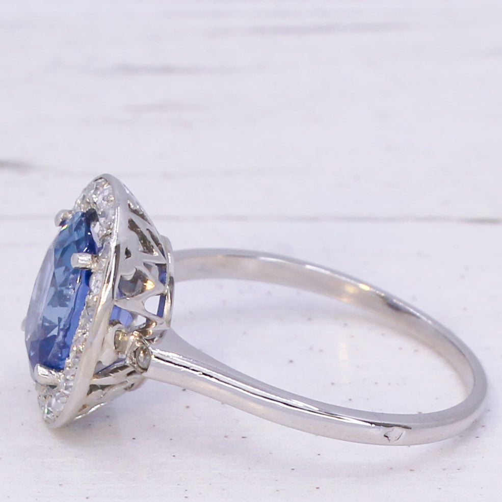 Unheated Ceylon sapphire ring