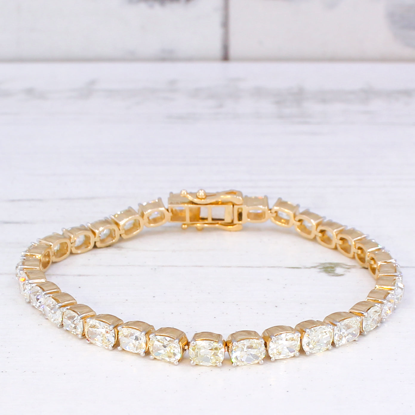 old mine cut diamond tennis bracelet