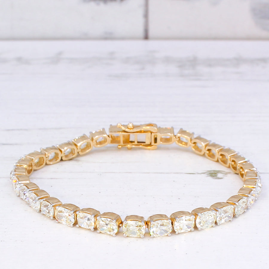 old mine cut diamond tennis bracelet