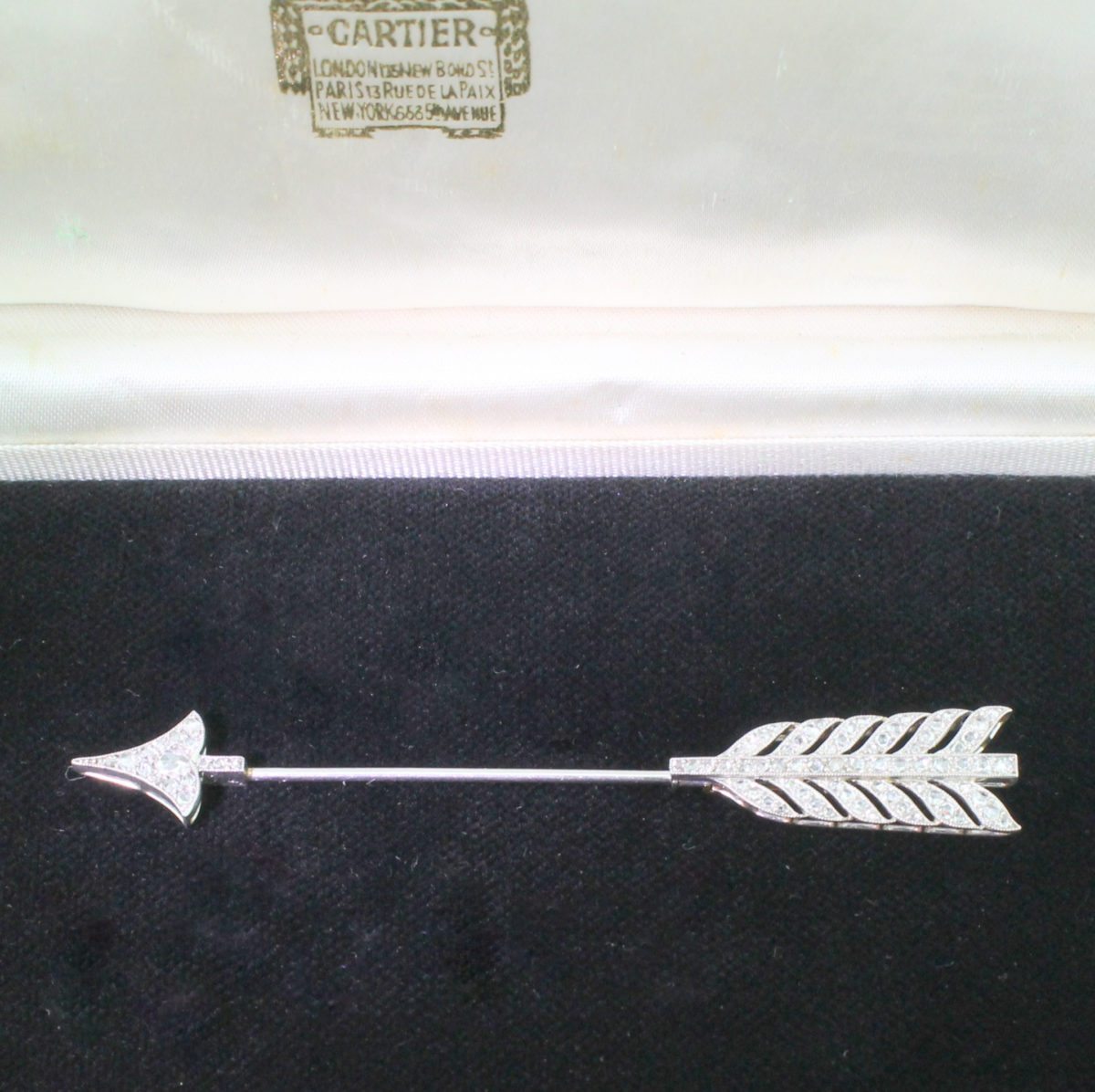 CARTIER Belle Epoque Rose Cut Diamond Jabot Pin, circa 1910